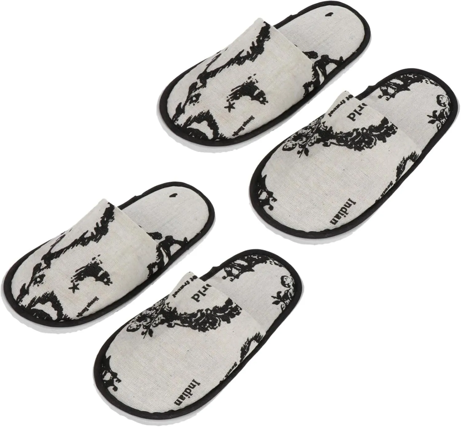 2 Pairs Spa Slippers for Women Guest Travel Non-slip Soft Disposable Slip-ons