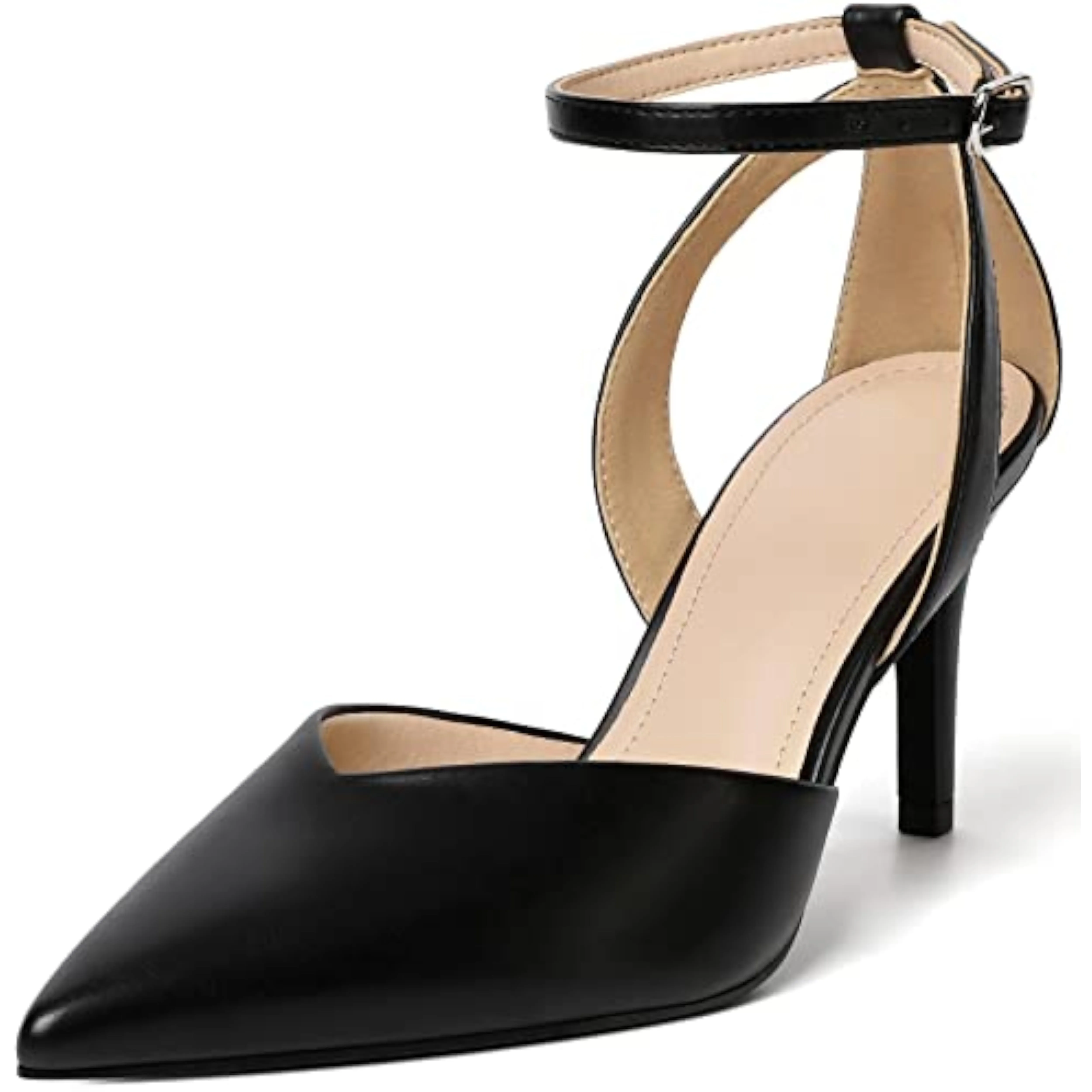 Chic Blue Ankle Strap Closed Toe 3 Inch Heels