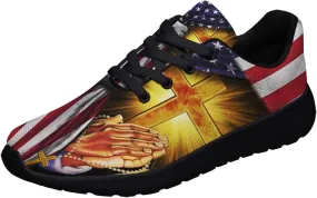 Christian Jesus Shoes, Lace Up Walking Sneakers, Cross Running Shoes Mesh Breathable Sports Trainers