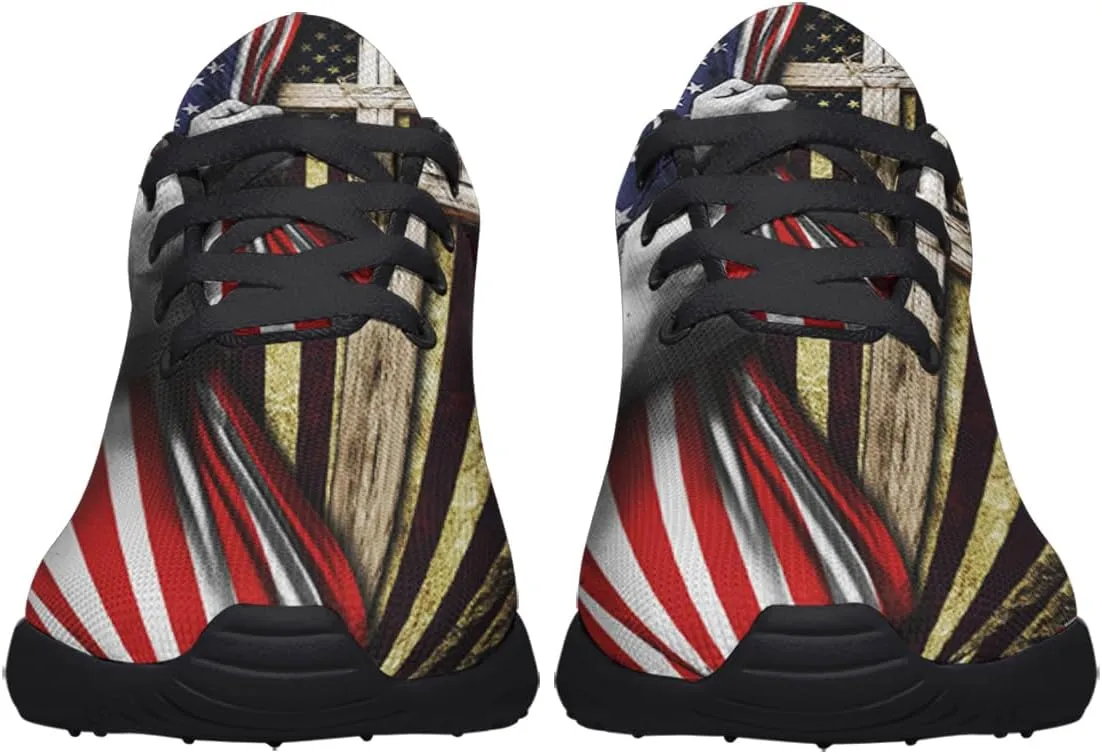 Christian Jesus Shoes, Lace Up Walking Sneakers, Cross Running Shoes Mesh Breathable Sports Trainers