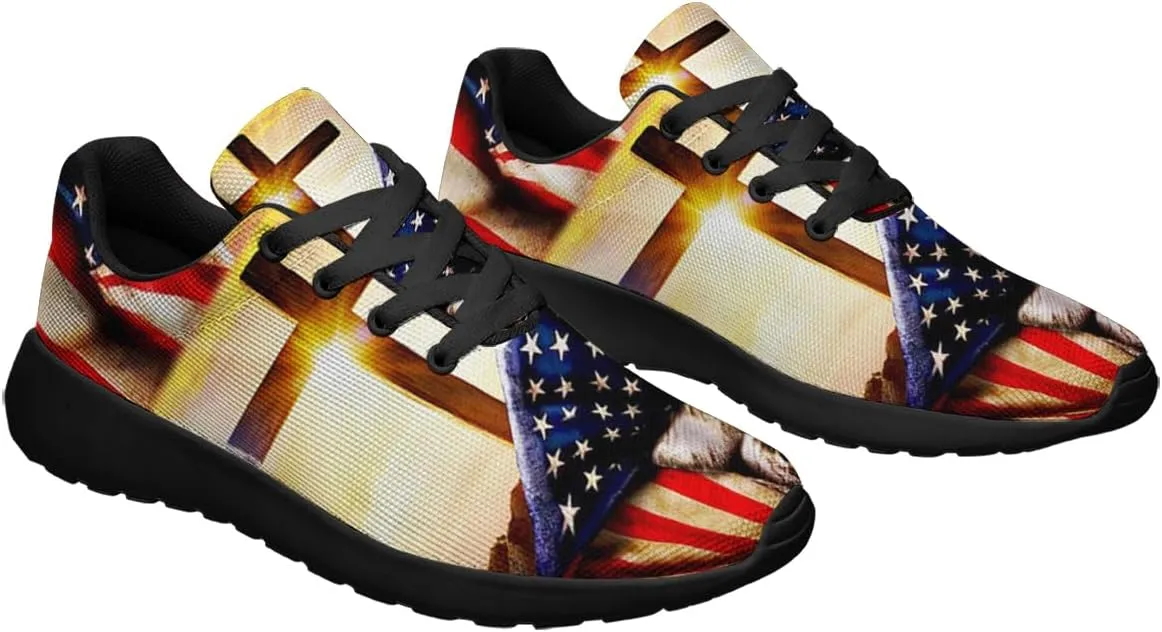 Christian Jesus Shoes, Lace Up Walking Sneakers, Cross Running Shoes Mesh Breathable Sports Trainers