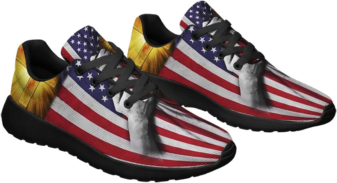 Christian Jesus Shoes, Lace Up Walking Sneakers, Cross Running Shoes Mesh Breathable Sports Trainers