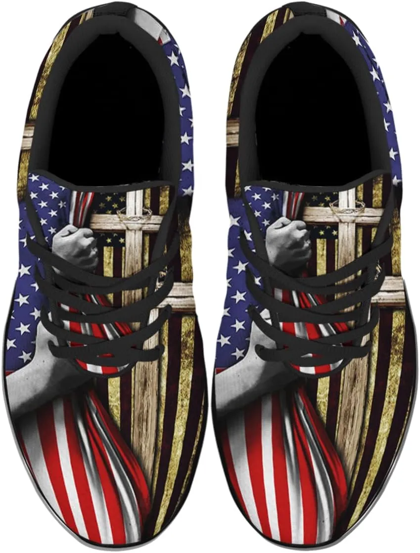 Christian Jesus Shoes, Lace Up Walking Sneakers, Cross Running Shoes Mesh Breathable Sports Trainers