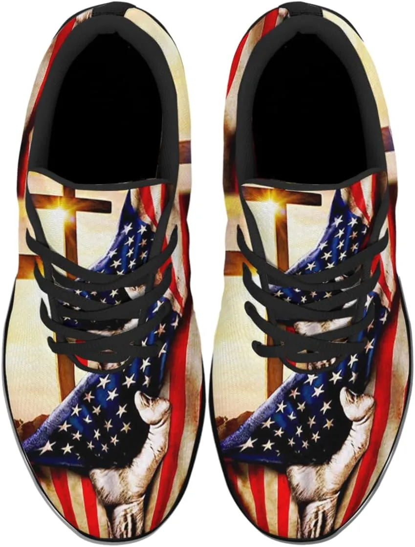 Christian Jesus Shoes, Lace Up Walking Sneakers, Cross Running Shoes Mesh Breathable Sports Trainers