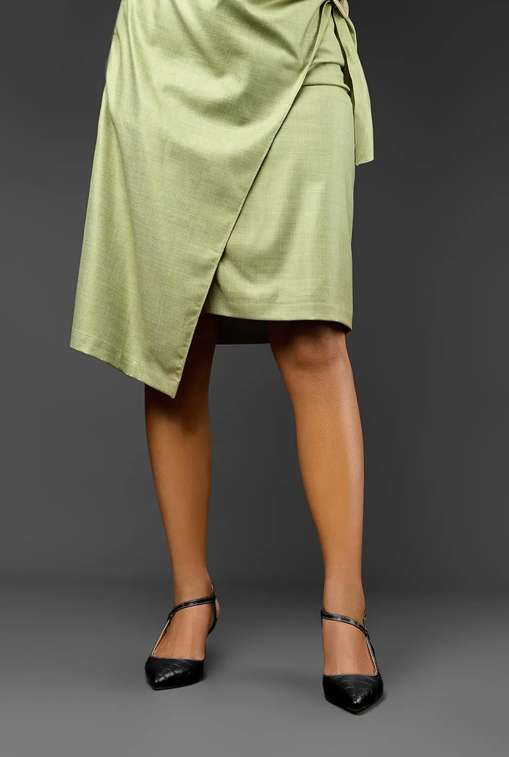 DearOnly Kitten Heels for Women, Slingback Stiletto Mid Heels Pointed Toe Ankle Strap Pumps Casual Buckle Dress Shoes 2.6 Inches Heels