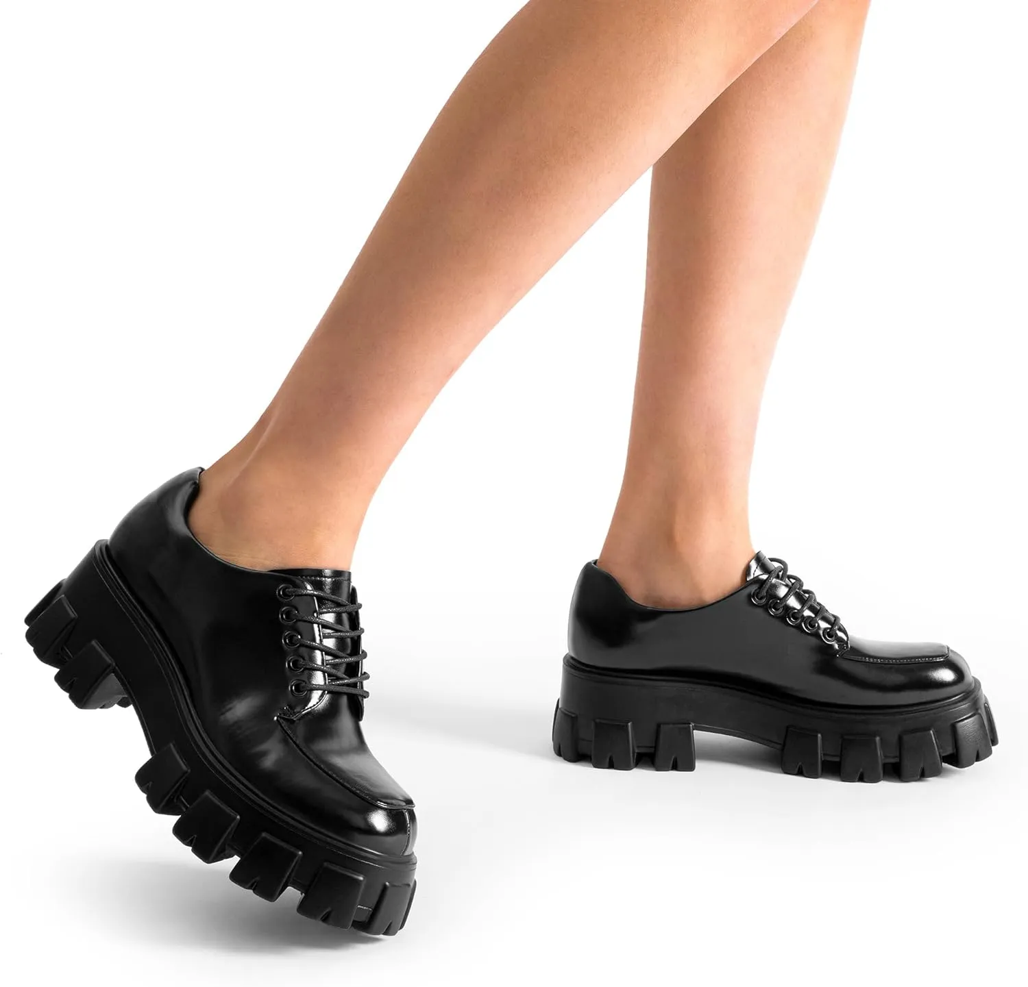 DREAM PAIRS Women's Platform Oxford Chunky Lace Up Lug Sole Comfort Business Work Dress Shoes