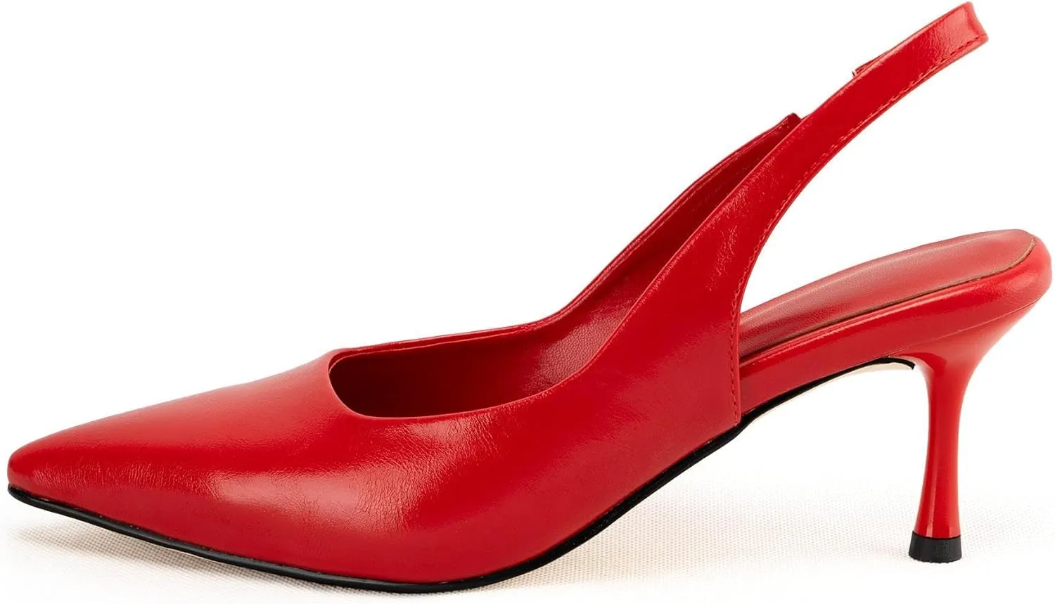 DREAMCIA Women's Pumps Slingback Heels Pointed Toe Sling Back Kitten Heels Women Metallic Slingback Pumps Bride Dresses Wedding Shoes