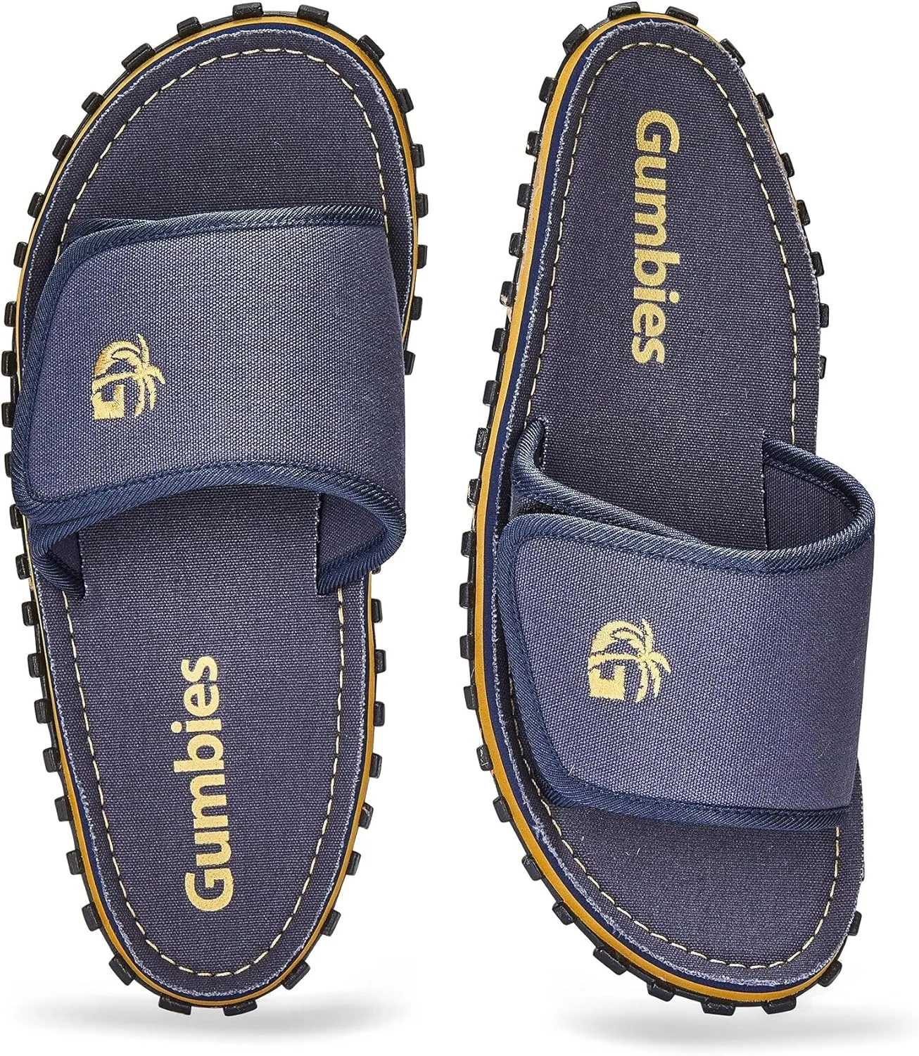 Gumbies Strider Unisex Slides, with Supersoft Cotton Adjustable Strap, Cotton Footbed & Recycled Rubber Sole - Comfort Guaranteed