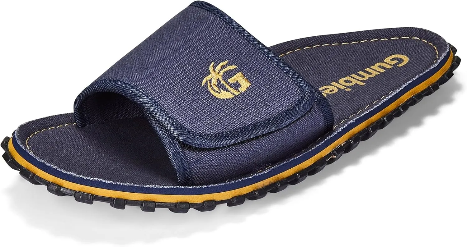 Gumbies Strider Unisex Slides, with Supersoft Cotton Adjustable Strap, Cotton Footbed & Recycled Rubber Sole - Comfort Guaranteed