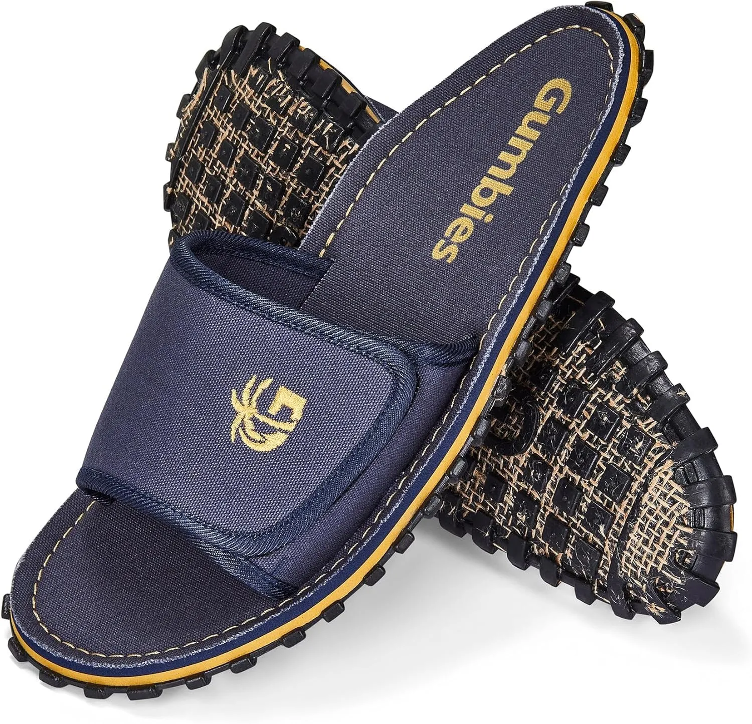 Gumbies Strider Unisex Slides, with Supersoft Cotton Adjustable Strap, Cotton Footbed & Recycled Rubber Sole - Comfort Guaranteed
