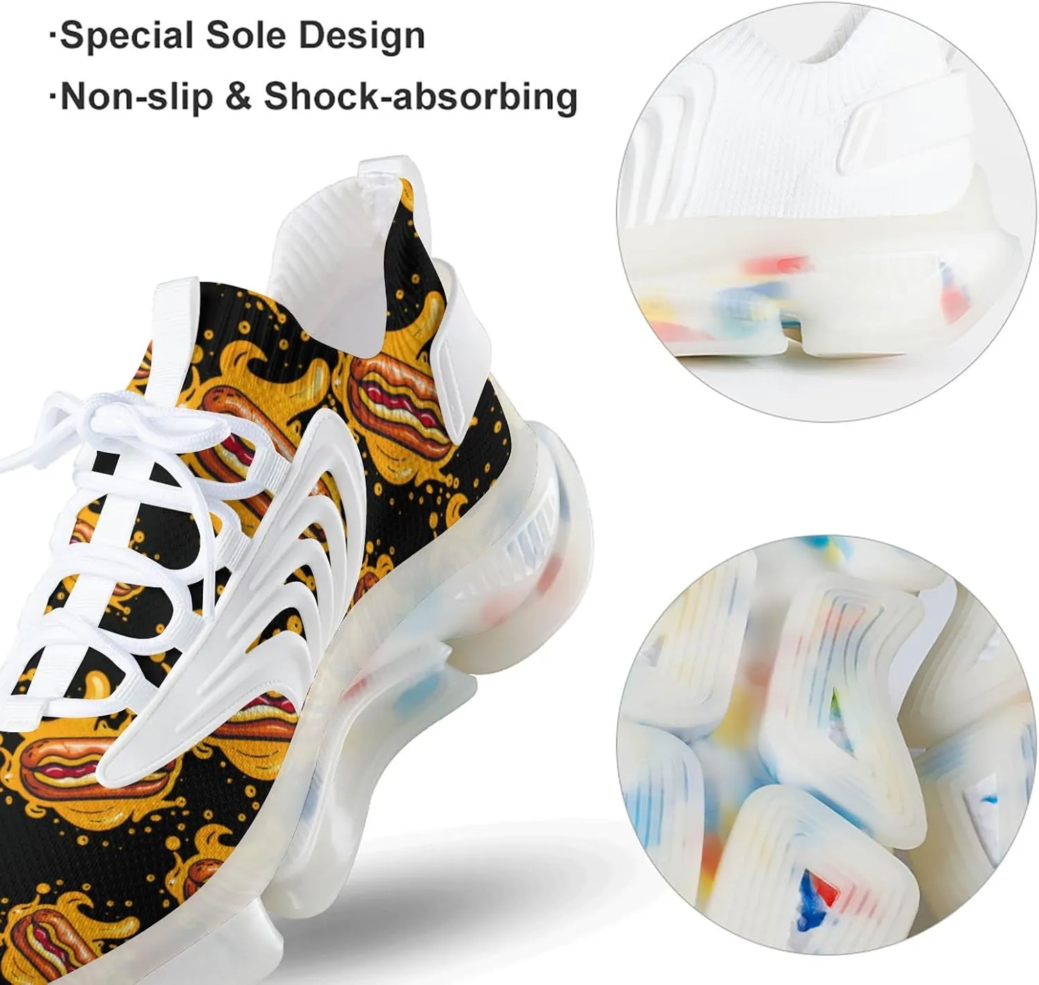 Hot Dog Mens Sneakers Running Shoes Lightweight Athletic Shoes for Jogging Walking Gym