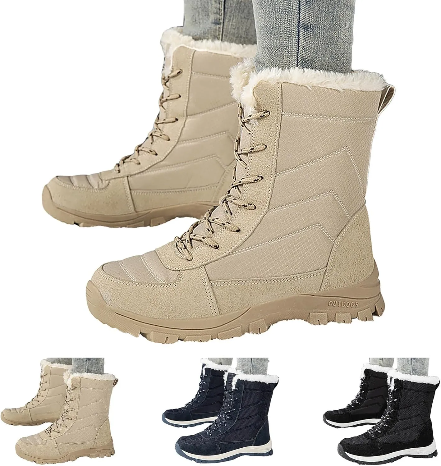 Ladies Snow Boots Snow Boots Female Winter Padded Thickened Winter Thick Bottom Northeast Warm Women's Snow