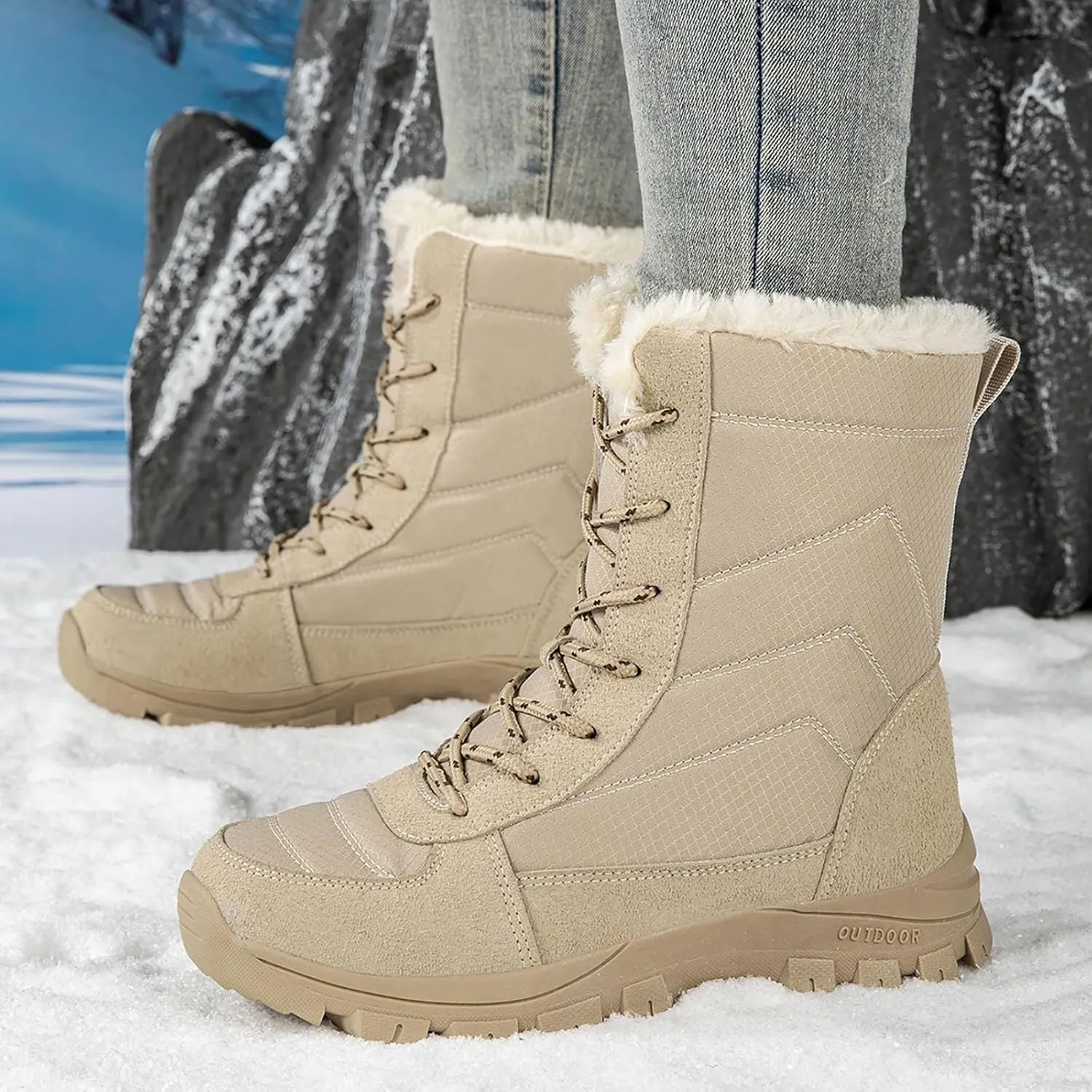 Ladies Snow Boots Snow Boots Female Winter Padded Thickened Winter Thick Bottom Northeast Warm Women's Snow