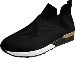 Ladmiple Walking Shoes Women Arch Support Slip On Sneakers Lightweight Running Jogging Sneakers Casual Athletic Tennis Shoes