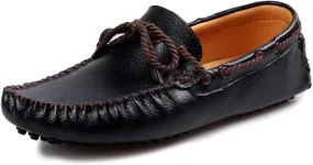 Mens Loafers Shoe Deck Shoes 1-Eye Stitching Details Round Toe Comfortable Flat Heel Lightweight Fashion Slip-ons