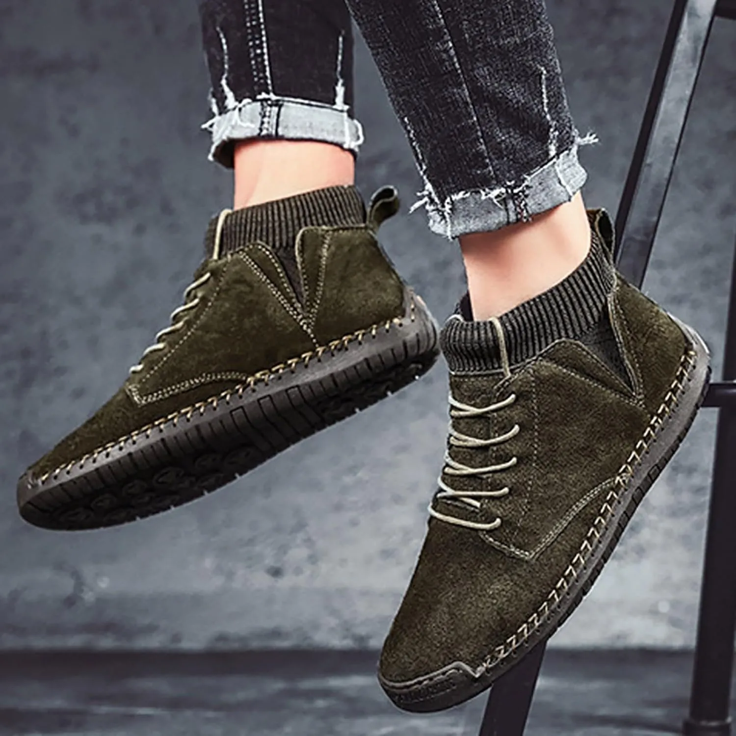Mens Slip on Sneakers Running Shoes for Men Slip on Lightweight Breathable Fashion Sneakers Black Sneakers