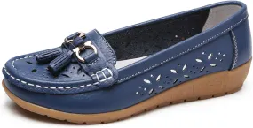 Orthopedic Women Summer Slip On Loafers Breathable Leather Comfortable Walking Shoes for Work Casual Wear