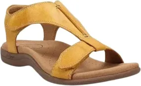 Sandals for Women Casual Summer Leather Sandal Platform Wedge Sandal Comfort Arch Support Cooling Gel Padding and an Adjustable Fit Walking Comfort Sandals,Yellow,US8/EU40