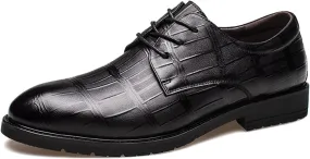 Single Season Shoes Dress Oxford for Men Lace Up Plaid Derby Shoes Leather Non Slip Anti-Slip Low Top Slip Resistant Classic Very Popular Among Young People