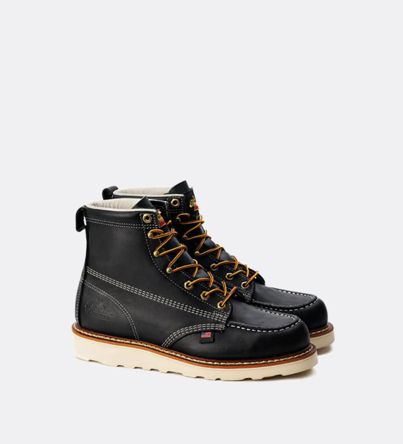 Thorogood American Heritage 6" Black Moc Toe Work Boots for Men