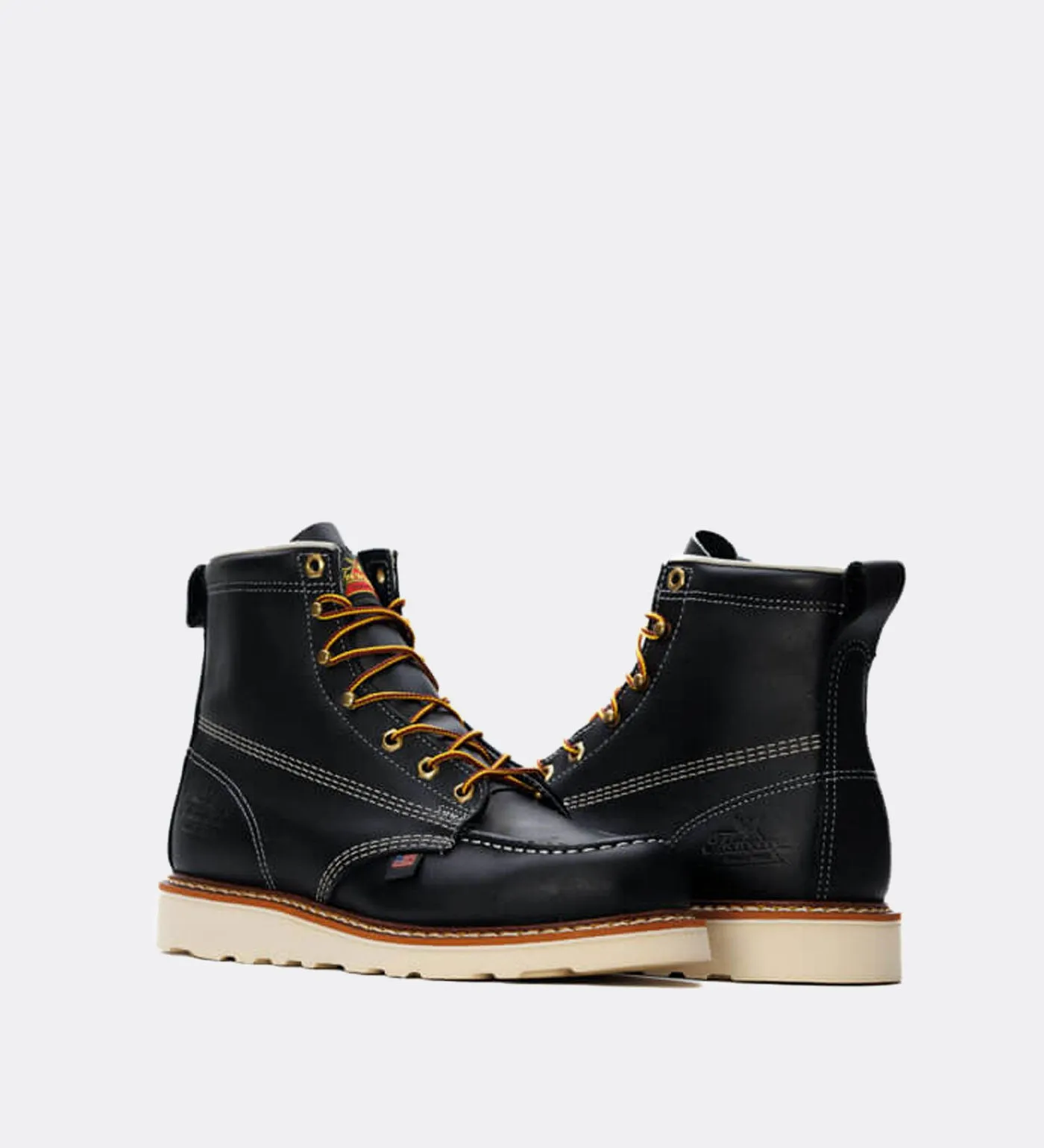Thorogood American Heritage 6" Black Moc Toe Work Boots for Men