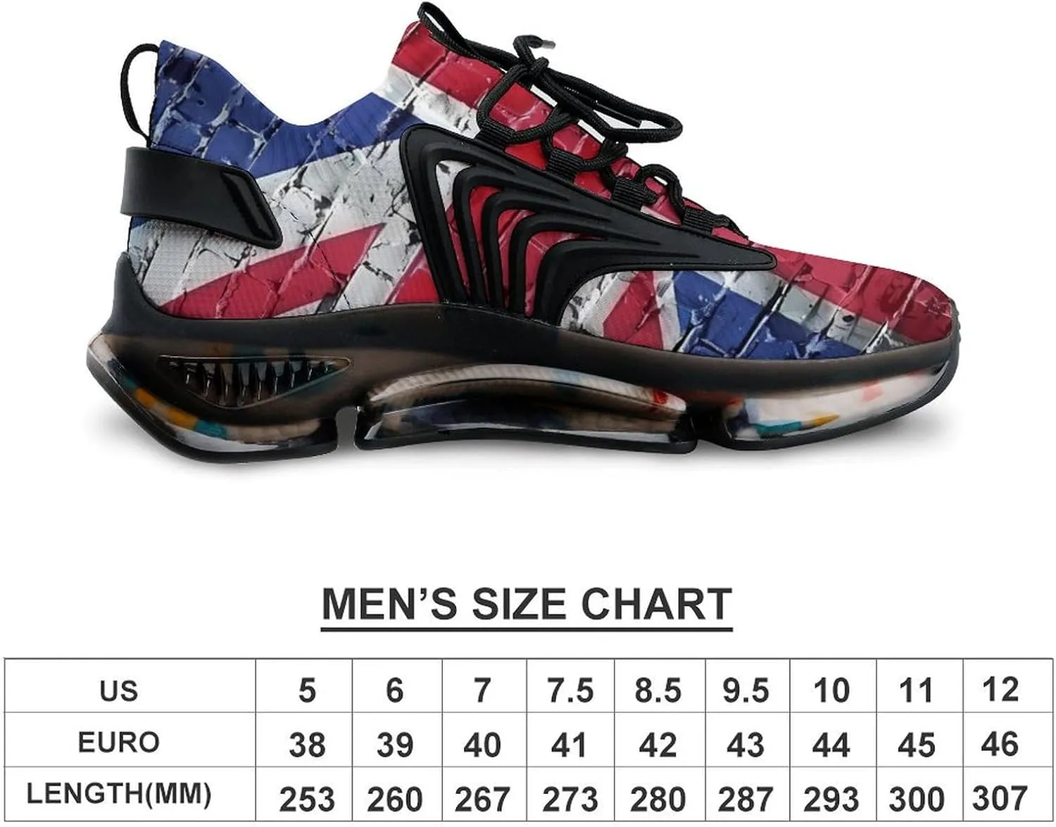 United Kingdom UK Flag Brick Wall Men's Running Shoes Lightweight Walking Shoe Breathable Sneaker