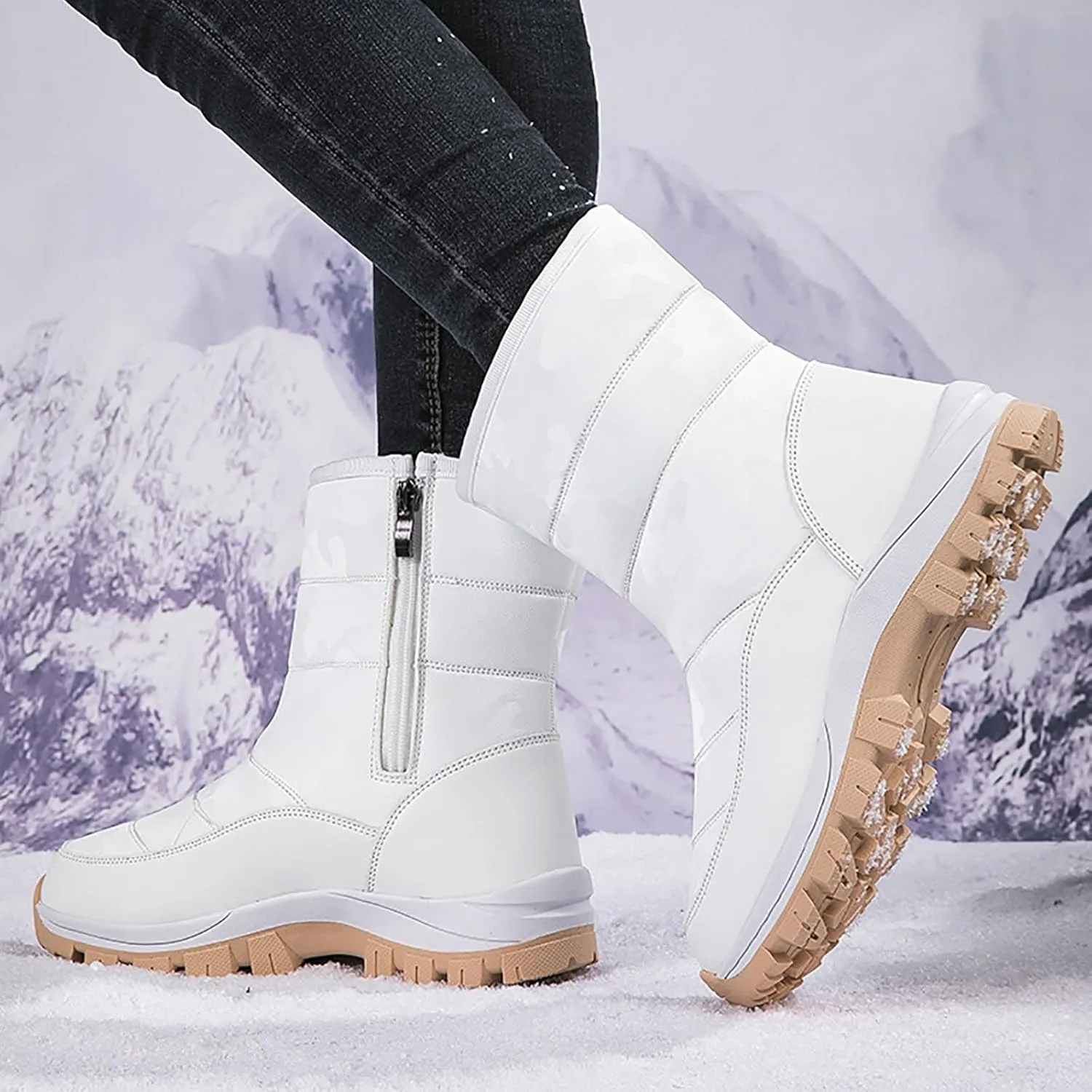 Warm Snow Boots For Women Ladies Warm Booties Ankle Boots Shoes Cotton Warm Boots Winter Boots Womens E Snow