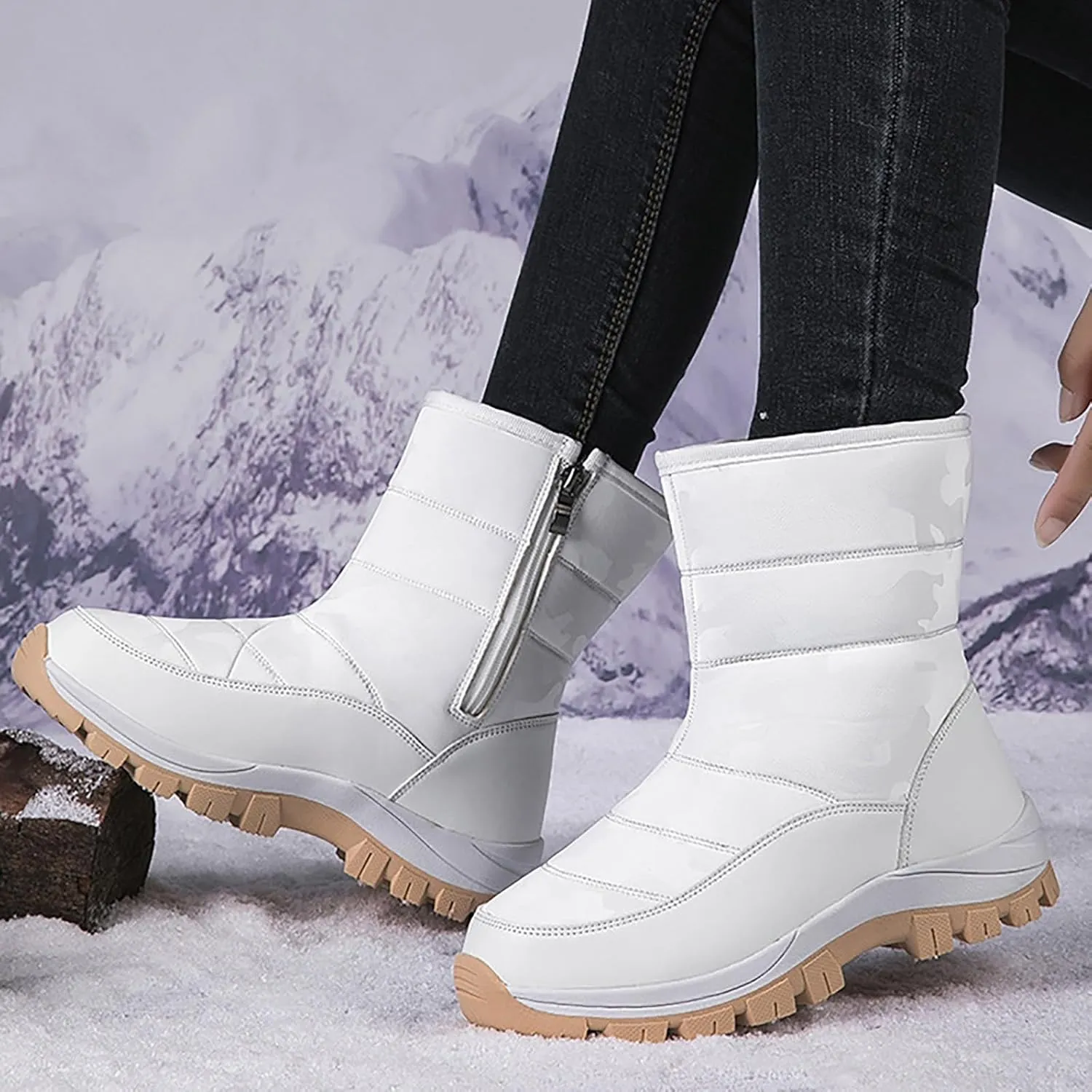 Warm Snow Boots For Women Ladies Warm Booties Ankle Boots Shoes Cotton Warm Boots Winter Boots Womens E Snow