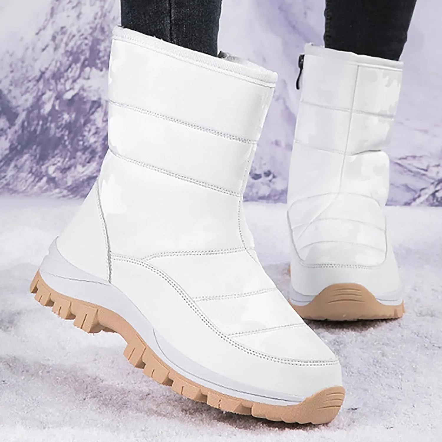 Warm Snow Boots For Women Ladies Warm Booties Ankle Boots Shoes Cotton Warm Boots Winter Boots Womens E Snow
