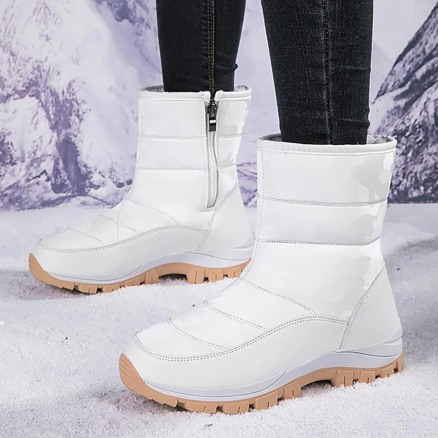 Warm Snow Boots For Women Ladies Warm Booties Ankle Boots Shoes Cotton Warm Boots Winter Boots Womens E Snow