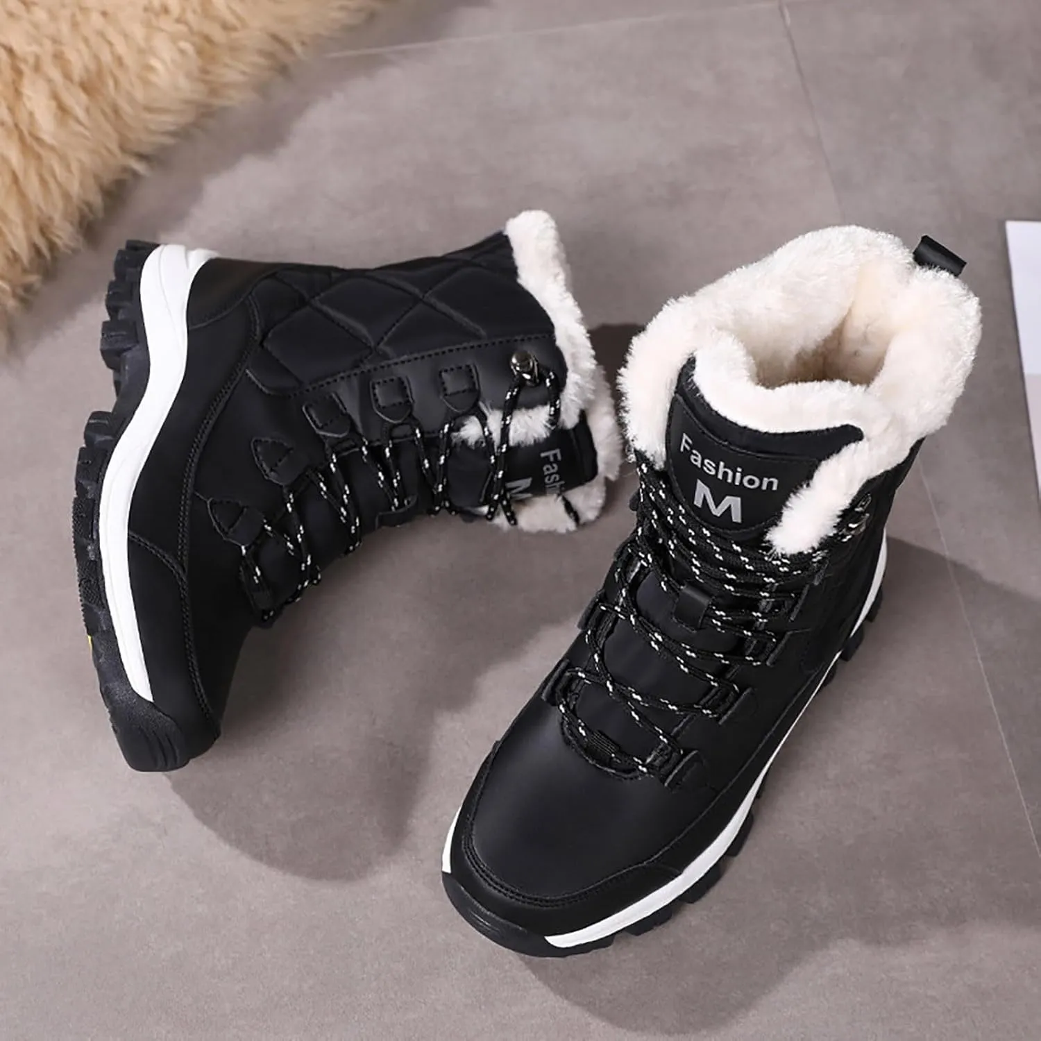 Women Snow Boots Northeast Big Size Snow Boots Female Outdoor Travel Thickened High Top Cotton Shoes Low Cut Snow