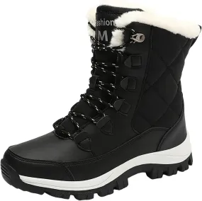 Women Snow Boots Northeast Big Size Snow Boots Female Outdoor Travel Thickened High Top Cotton Shoes Low Cut Snow