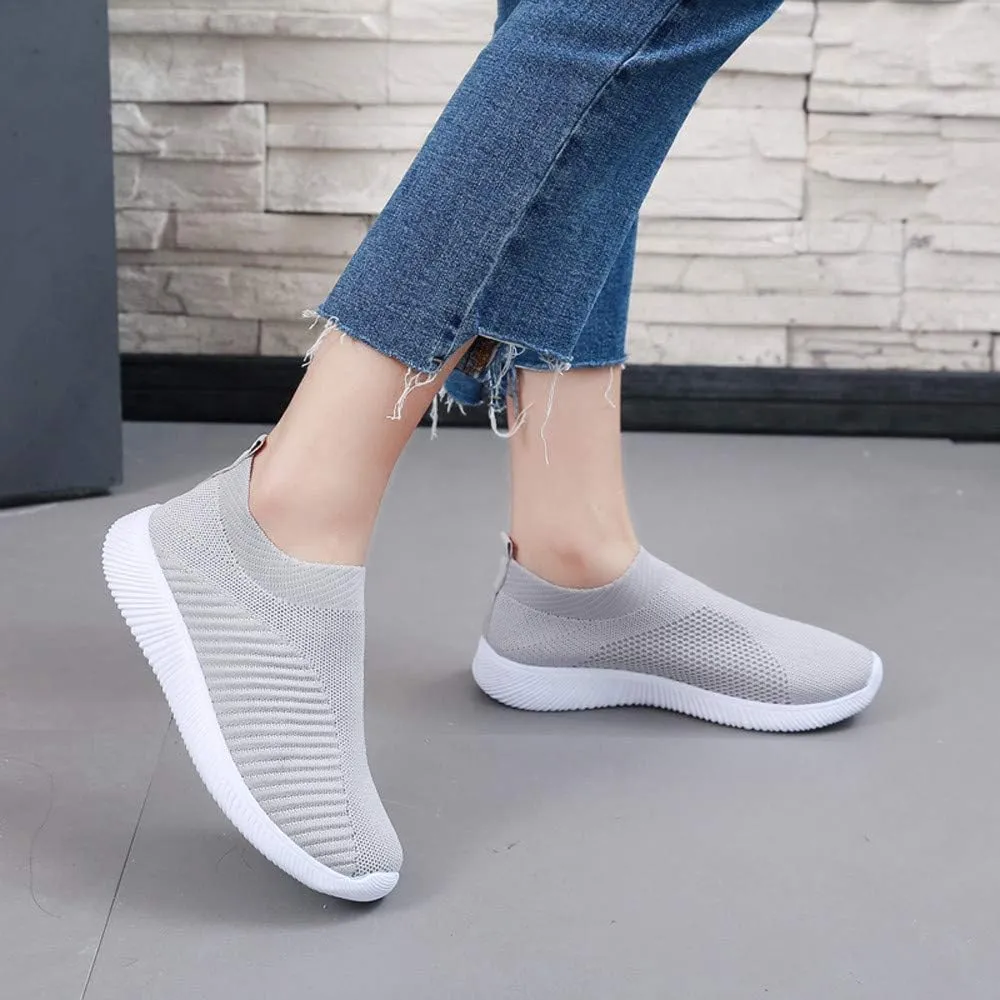Women's Fashion Sneaker Mesh Slip On Black Non Slip Shoes for Women Comfortable Running Shoes for Women White Loafers Women Womens White Sneaker