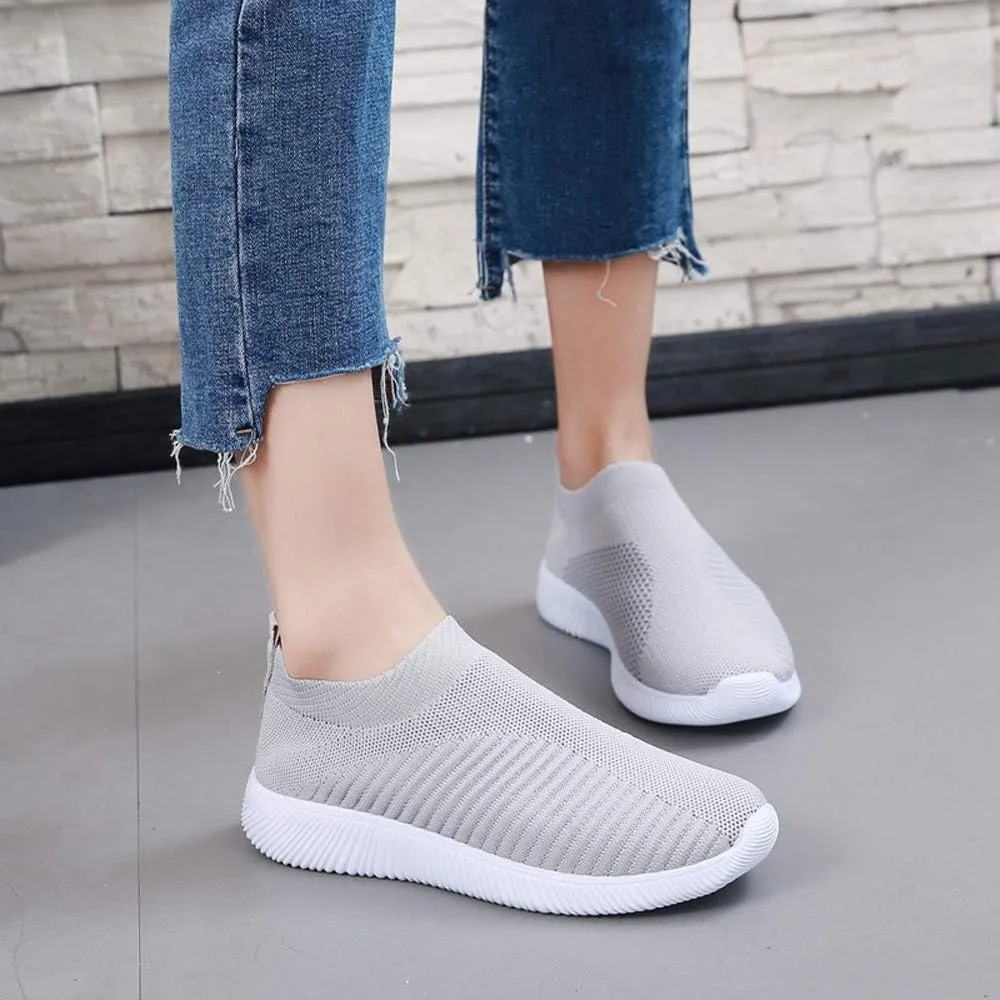 Women's Fashion Sneaker Mesh Slip On Black Non Slip Shoes for Women Comfortable Running Shoes for Women White Loafers Women Womens White Sneaker