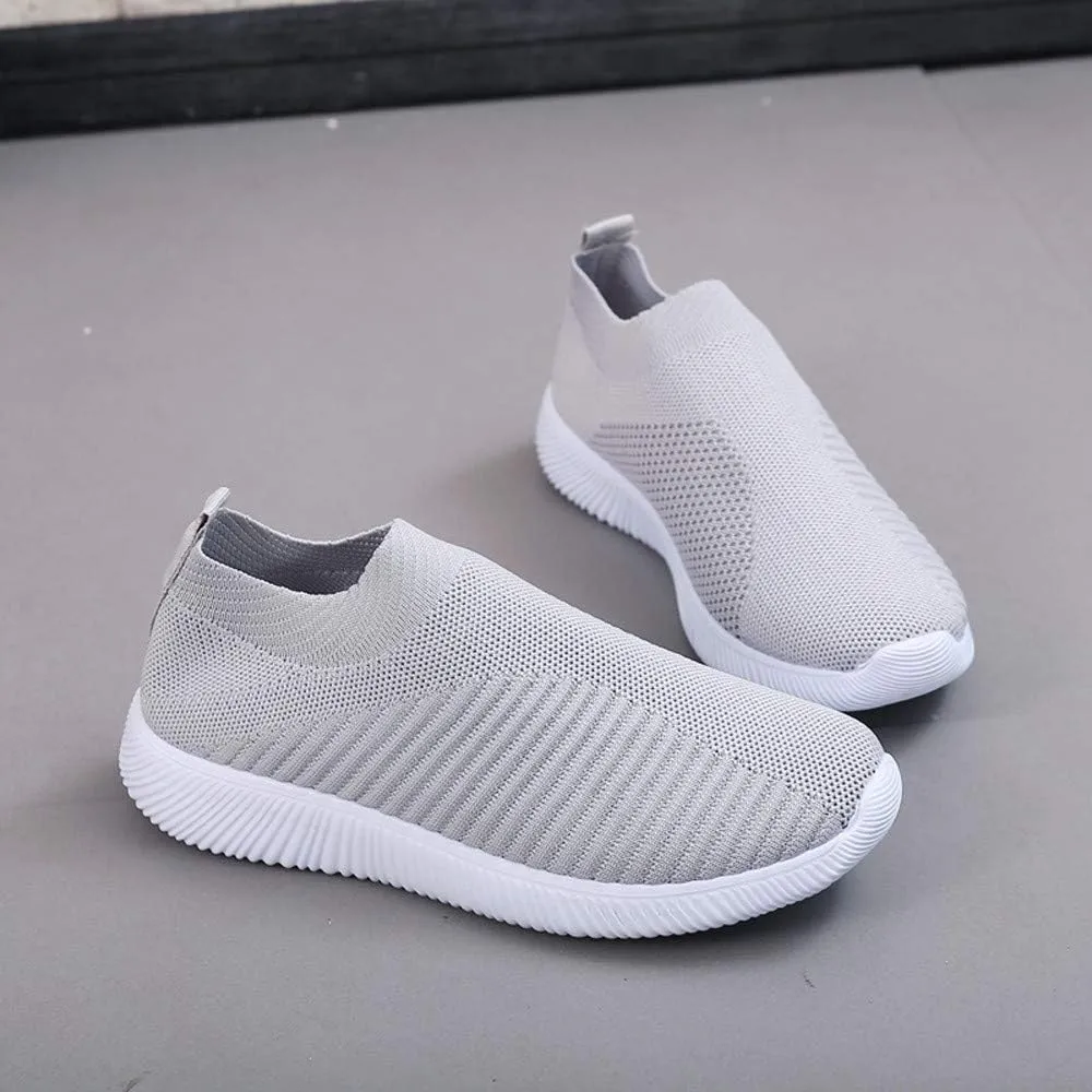Women's Fashion Sneaker Mesh Slip On Black Non Slip Shoes for Women Comfortable Running Shoes for Women White Loafers Women Womens White Sneaker