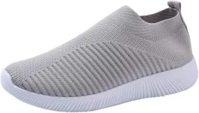 Women's Fashion Sneaker Mesh Slip On Black Non Slip Shoes for Women Comfortable Running Shoes for Women White Loafers Women Womens White Sneaker