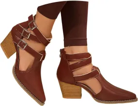 Women'S Open Toe Sandals Low Block Chunky Heel Thick Soled Sandals Casual Shoes