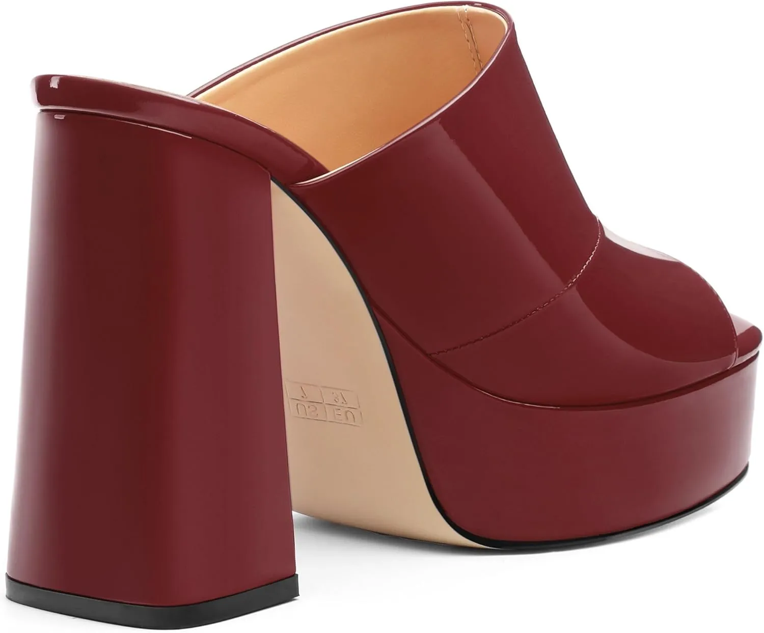 Womens Platform Chunky Heels Sandals Square Open Toe High Heeled Sandals Slip On Slides Dress Party Wedding Shoes