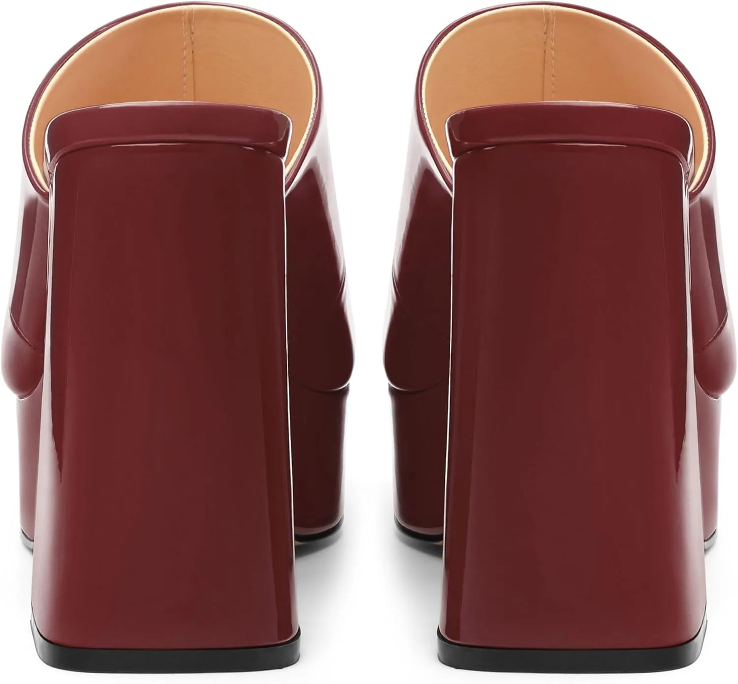 Womens Platform Chunky Heels Sandals Square Open Toe High Heeled Sandals Slip On Slides Dress Party Wedding Shoes