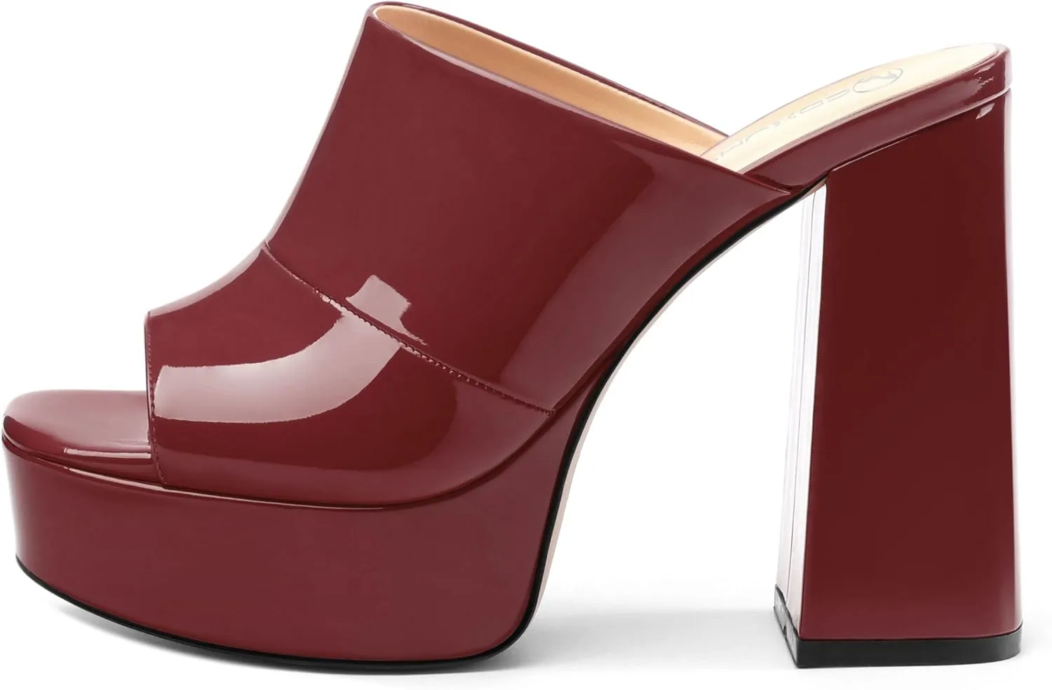 Womens Platform Chunky Heels Sandals Square Open Toe High Heeled Sandals Slip On Slides Dress Party Wedding Shoes