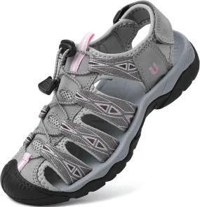 Women's Sport Hiking Sandals Closed Toe Summer Outdoor Athletic Walking Sandal Adventure Lightweight Comfortable Beach Sandals Water Shoes