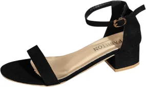Womens Strappy Chunky Block Low Heeled Sandals Open Toe Adjustable Buckle Ankle Strap Arch Fit Shoes Party Dance